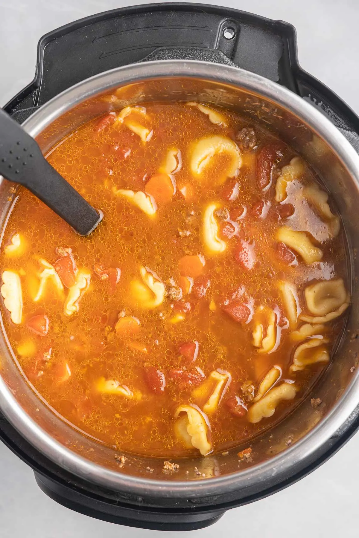 Tortellini soup in an instant pot. 